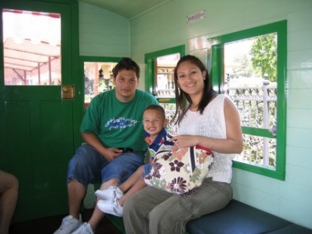 Happy family at Disneyland...