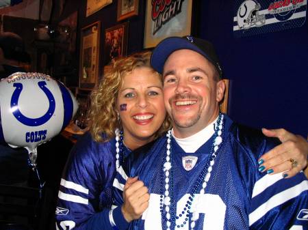 Celebrating another Colts win at the Blue Crew
