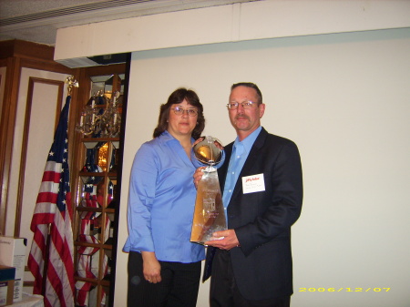 Holding "THE" trophy