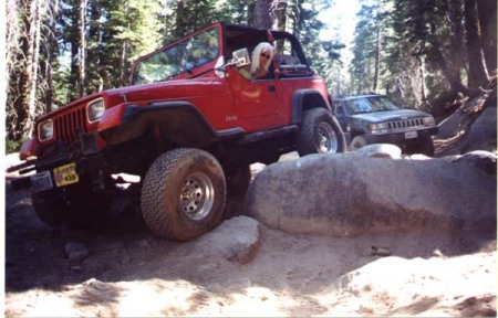 My wife Janice driving the Rubicon 4X4 Trail
