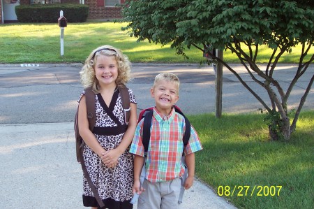 Katelyn and JR 1st day of school