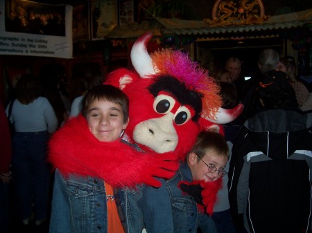 Justin & Jacob with Benny the Bull