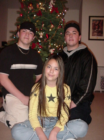 My three kids, Christmas 2001