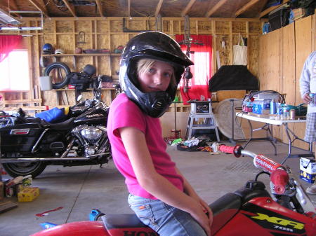 Haley on her dirt bike