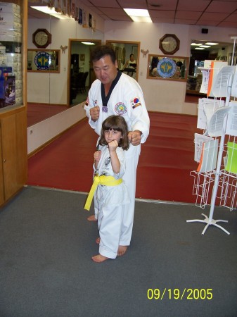 My Nikko getting her yellow belt