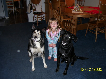 Sydney with Snowshoes and Dakota