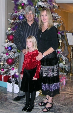 My husband, Thom, my daughter, Chloe, and I at Christmas