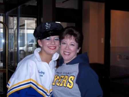 Mom and Lesley at dance competition.  Go Flyers!