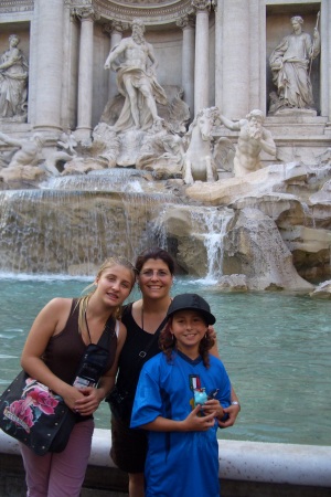 My three girls at the Trevi Fountain.