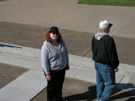 Jenny & Jack at the monument in Vincennes, IN