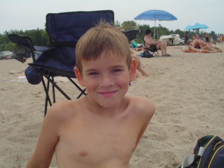 Liam at Grand Bend beach