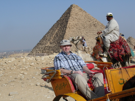 At the Great Pyramids in Cairo