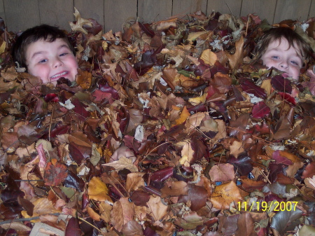 Helping Mom Rake Leaves!