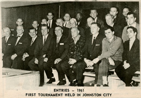 My dad, Norman "The Jockey" Howard, a great pool hustler with some blogs about this tournatment. Numerous legends are in the pic.