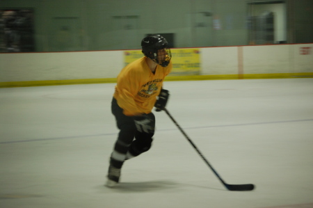 Brandon playing hockey