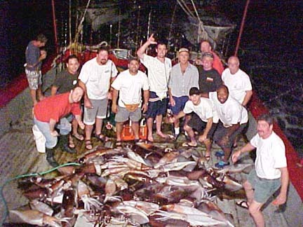 Squid fishing at midnight in Mexico