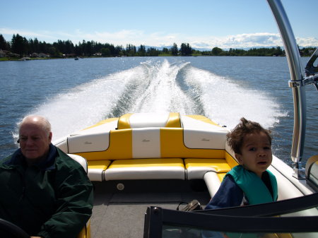 Austin and Grandpa -  Boat Test 2008