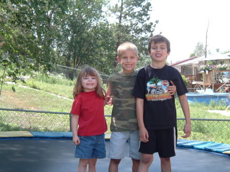 the kids on the trampoline