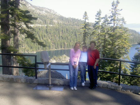 lake tahoe...emerald bay, me, mom and sara