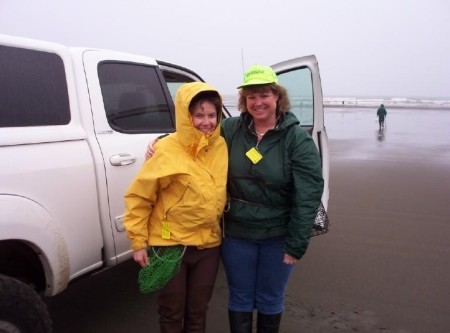 clam digging with my Mom (in Washington)