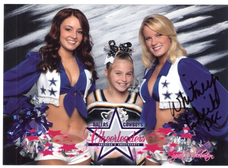 Caroline with Dallas Cowboy Cheerleaders 2008