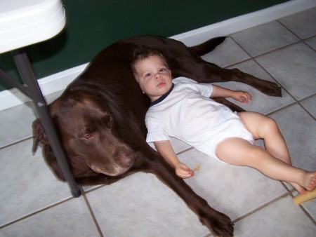 My Son Joshua and My dog Duncan