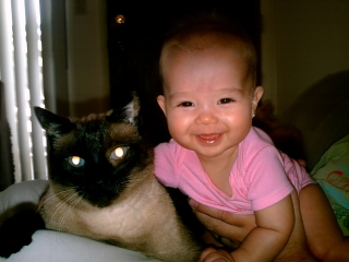 Rachel and her favorite cat, Agador.
