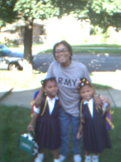 First Day of KG & Pre-K for BJ (5) & QuiQui (4), 2001
