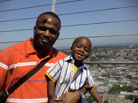 My Husband, Rod and son RJ in the Space Needle