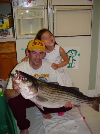Jessica and I with a 25 pound Striped Bass-May 2006