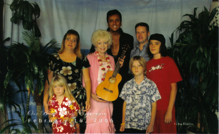 My family, my Mother-in-law and ELVIS at the Blue Hawaii Show in Hawaii