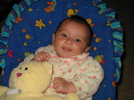 Aubrey's first smile