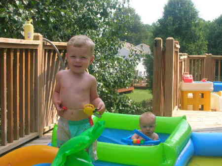 Swimming in the kiddie pool.