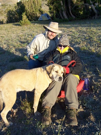 Me, Ben (my husband), and Mel on our backpacking trip 08/2007