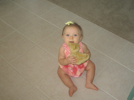 London with her favorite bear