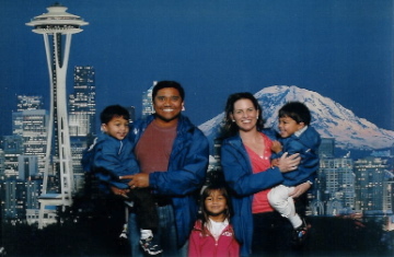 Cortez family at the Space Needle in Seattle