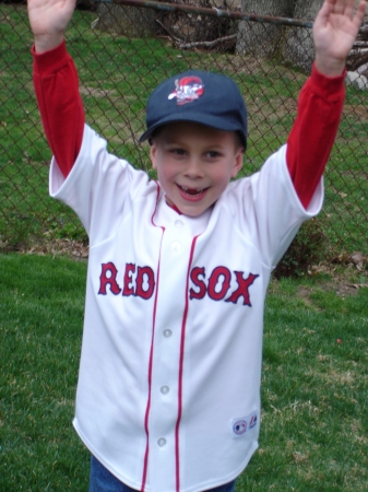 My little guy Robby, he's a huge baseball fan.  June of 06