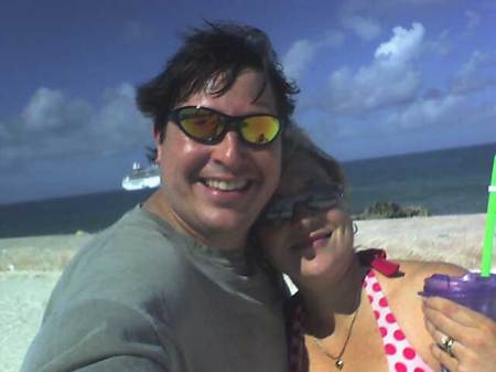 me and my husband in the bahamas on our 7th yr. anniversary