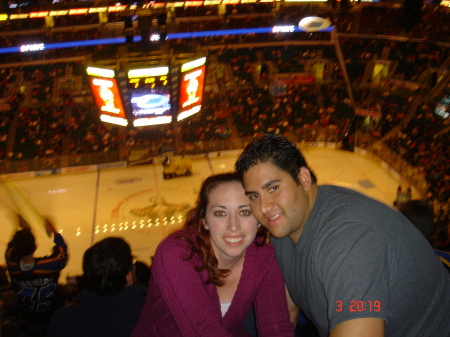 Sacha and I at a Panthers Game