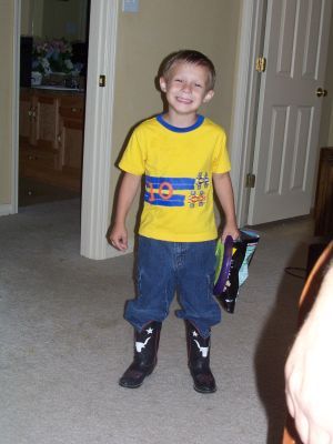 Dyllan with his boots!