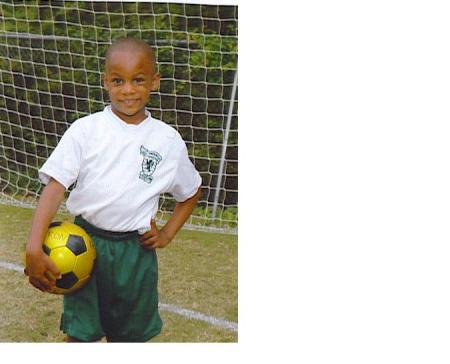 Kameron in his Soccer Uniform.  Spring 2007. Tucker, GA