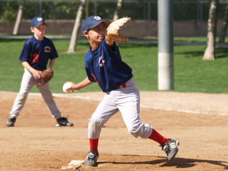 Blake pitching in the Canyon Hills Little League AA division 2006 playoffs. We took the championship.