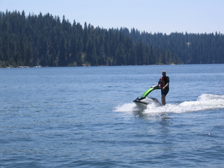 Melissa jet skiing at Shaver Lake