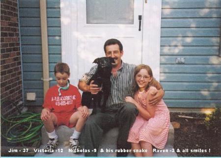 Taken in 1999 ~Jim w/ Victoria and Nicholas, Raven