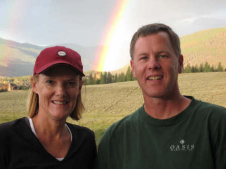 Lynn and Ben off the deck of our mountain house in Dillon, Colorado