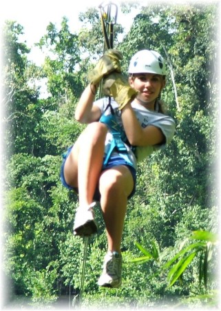 Daughter Mandy doing the canopy tour