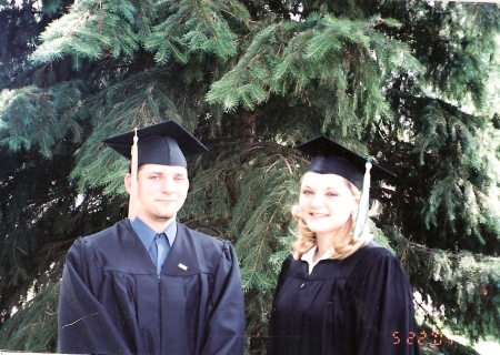 my brother and I my graduation from high school and his from college