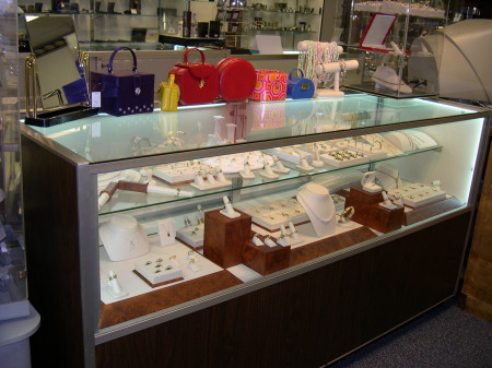 Diamond and semi-precious gemstone showcase.