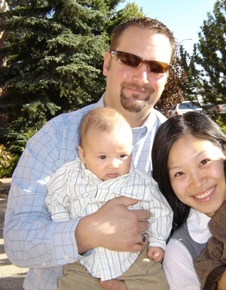 My Wife, Sheila And my 3 month old boy, Ezeikiel and Me.