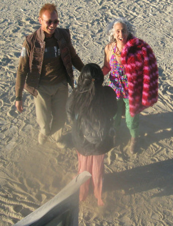 My lovely wife and our pals on the Playa